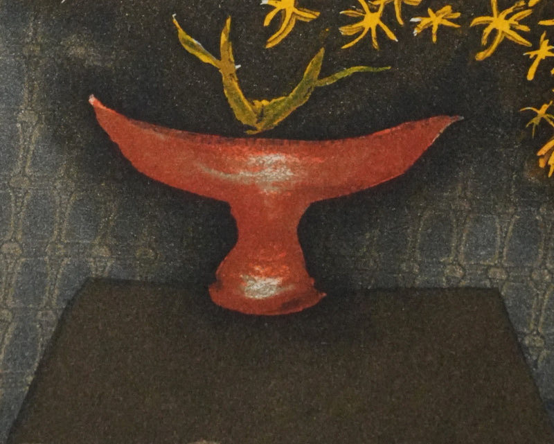 Jacques Jean Joachim RIGAL : Ikebana, Composition florale japonaise, Gravure originale signée