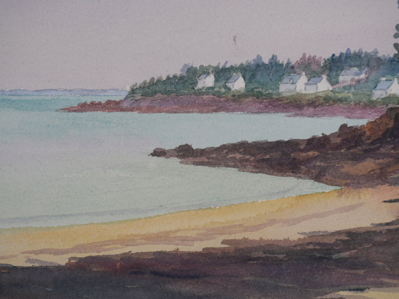 Salomon Alfred BOISECQ : Port Navalo, Aquarelle originale signée