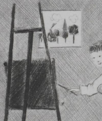 Camille COMBE : La nouvelle palette, Gravure originale signée