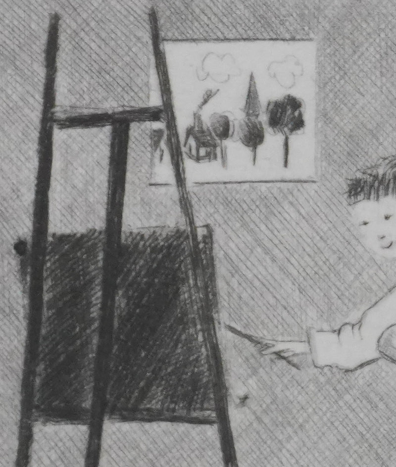 Camille COMBE : La nouvelle palette, Gravure originale signée