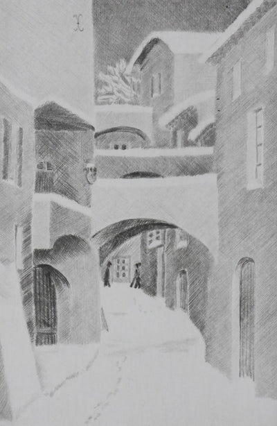 Camille COMBE : A pas feutrés, Gravure originale signée