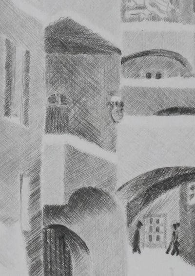 Camille COMBE : A pas feutrés, Gravure originale signée
