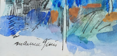Maurice GENIS : Les petites maisons cachées, Aquarelle originale signée
