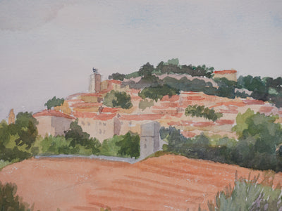 Salomon Alfred BOISECQ : Sur les routes de Provence, Aquarelle originale signée