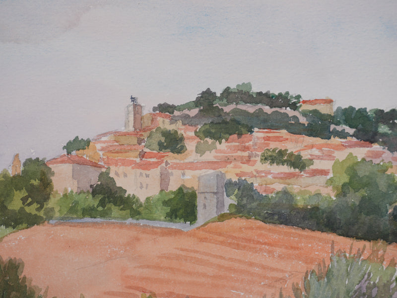 Salomon Alfred BOISECQ : Sur les routes de Provence, Aquarelle originale signée