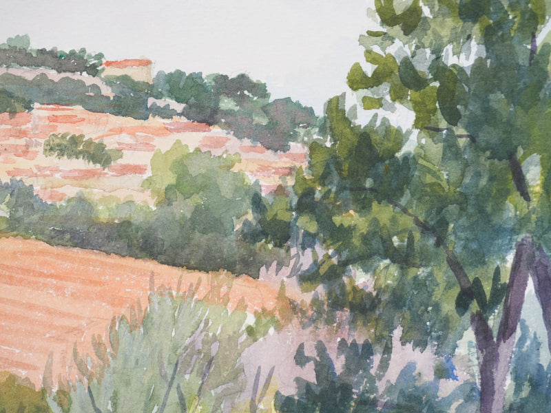 Salomon Alfred BOISECQ : Sur les routes de Provence, Aquarelle originale signée