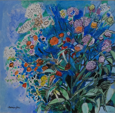 Maurice GENIS : Composition florale, Aquarelle originale signée