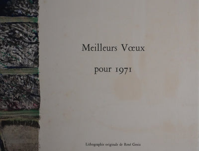 René GENIS : Nature morte nocturne, Lithographie originale signée