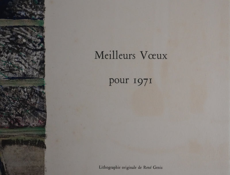 René GENIS : Nature morte nocturne, Lithographie originale signée