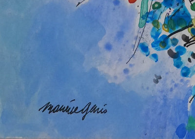Maurice GENIS : Composition florale, Aquarelle originale signée