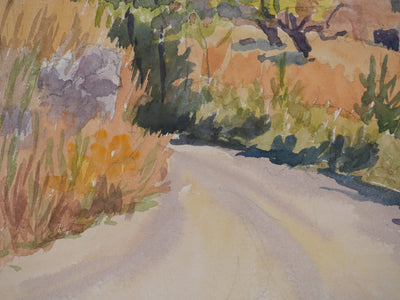 Salomon Alfred BOISECQ : Sur les hauteurs de Artignosc, Aquarelle originale signée