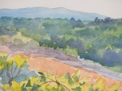 Salomon Alfred BOISECQ : Sur les hauteurs de Artignosc, Aquarelle originale signée
