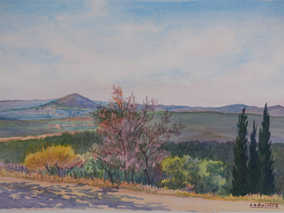 Salomon Alfred BOISECQ : Petit chemin en Provence, Aquarelle originale signée