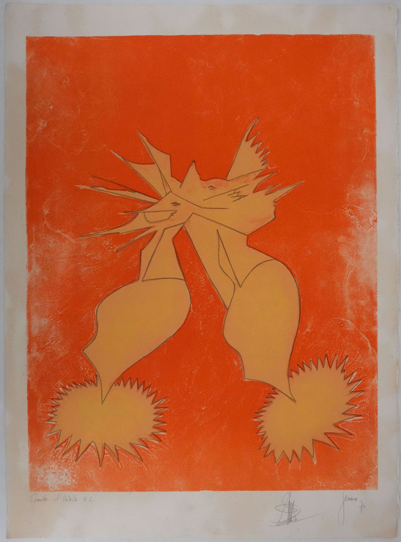 Jean-Philippe JENERE : Composition solaire, Lithographie originale signée