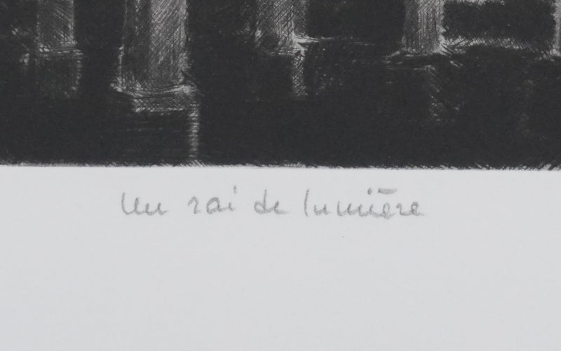 Camille COMBE : Un rai de lumière, Gravure originale signée