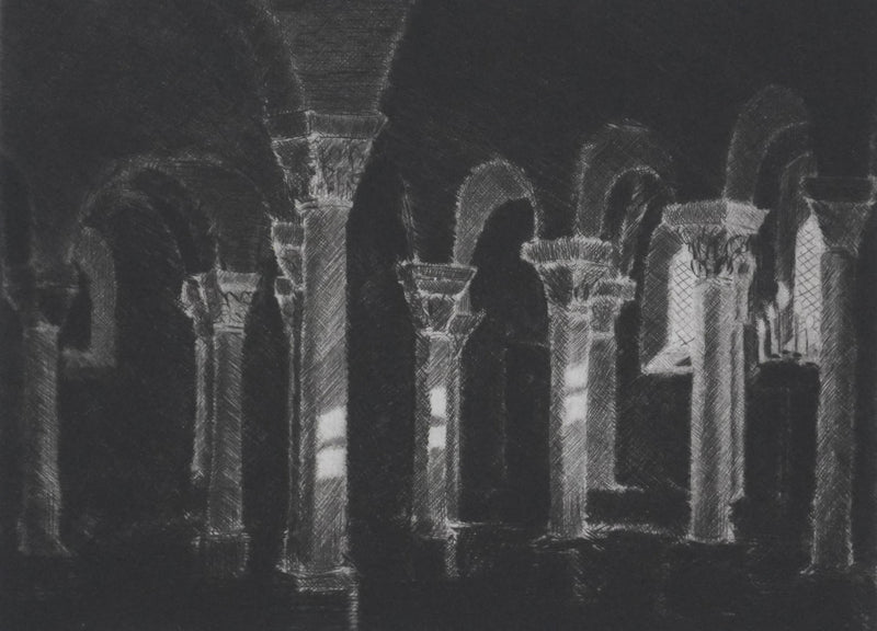 Camille COMBE : Un rai de lumière, Gravure originale signée