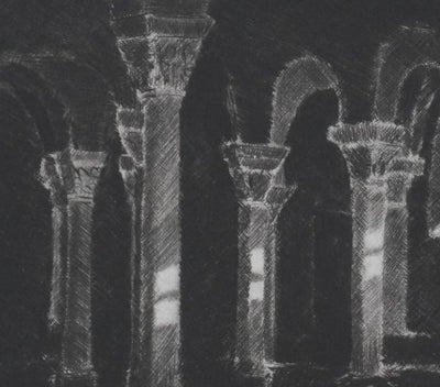 Camille COMBE : Un rai de lumière, Gravure originale signée