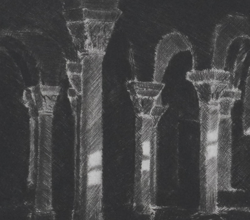Camille COMBE : Un rai de lumière, Gravure originale signée
