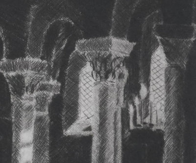 Camille COMBE : Un rai de lumière, Gravure originale signée