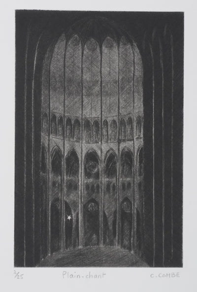 Camille COMBE : Plain chant, Gravure originale signée