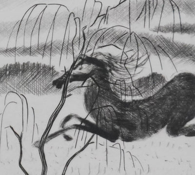 Camille COMBE : Crinières au vent, Gravure originale signée