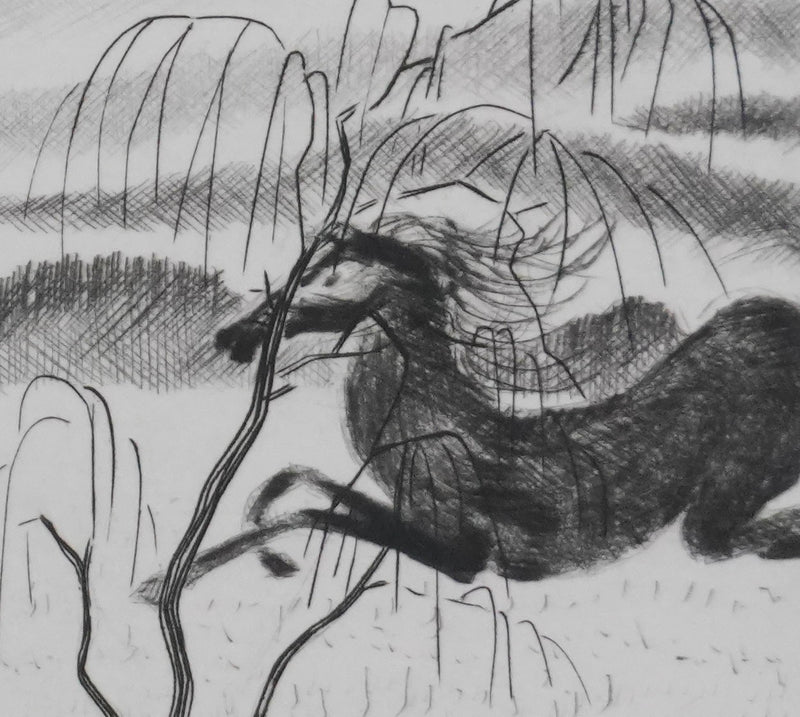 Camille COMBE : Crinières au vent, Gravure originale signée