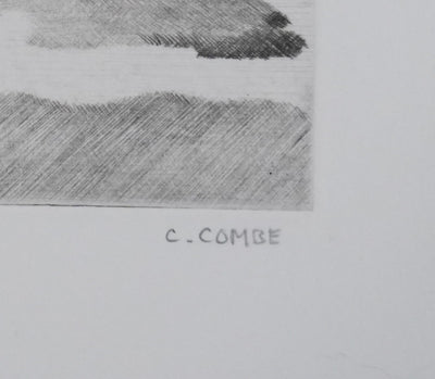 Camille COMBE : Marée basse illuminée, Gravure originale signée