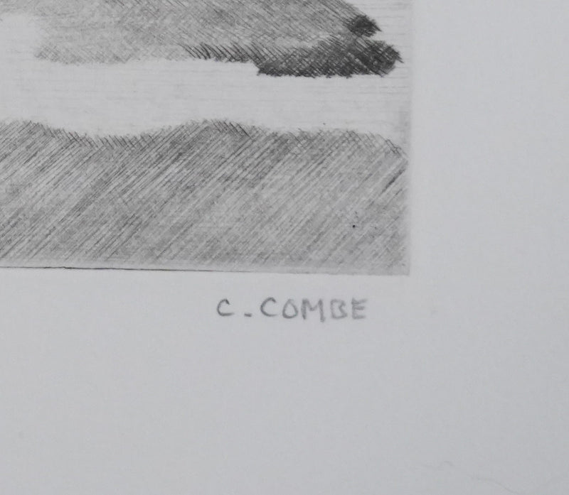 Camille COMBE : Marée basse illuminée, Gravure originale signée
