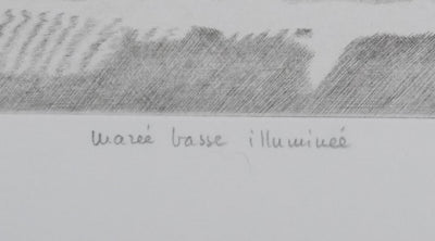 Camille COMBE : Marée basse illuminée, Gravure originale signée