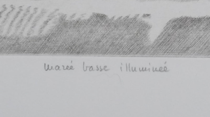 Camille COMBE : Marée basse illuminée, Gravure originale signée