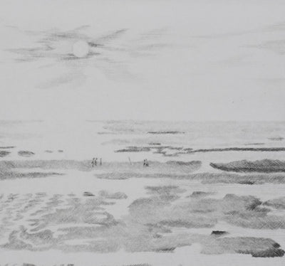 Camille COMBE : Marée basse illuminée, Gravure originale signée