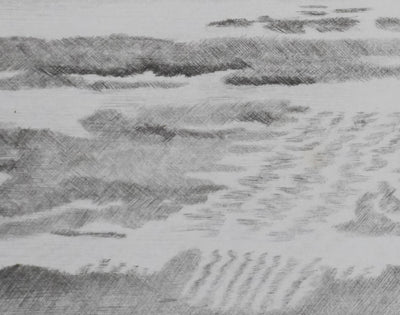 Camille COMBE : Marée basse illuminée, Gravure originale signée