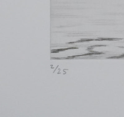 Camille COMBE : A quai, Gravure originale signée