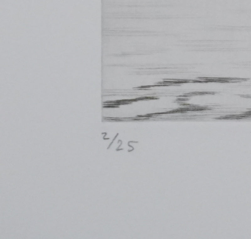 Camille COMBE : A quai, Gravure originale signée