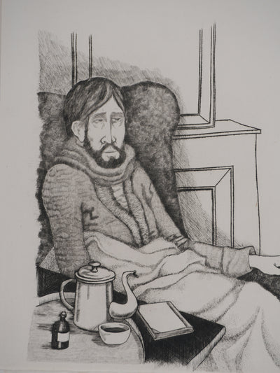 Enrique MARIN MUNOZ : L'heure du thé, Gravure originale signée