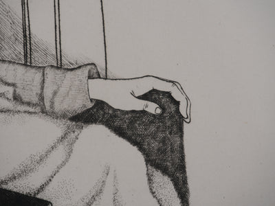 Enrique MARIN MUNOZ : L'heure du thé, Gravure originale signée