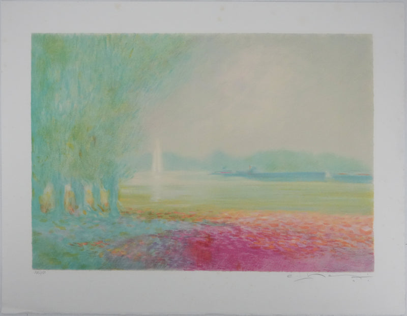 Claude MANOUKIAN : Dans la prairie, Lithographie originale signée