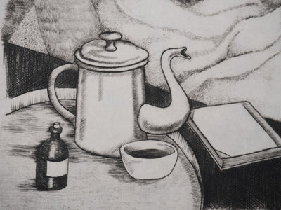 Enrique MARIN MUNOZ : L'heure du thé (Japon), Gravure originale signée