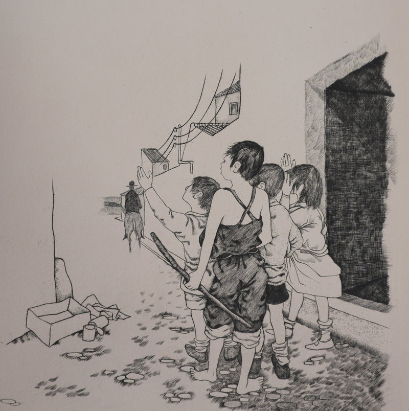Enrique MARIN MUNOZ : Le départ, Gravure originale signée