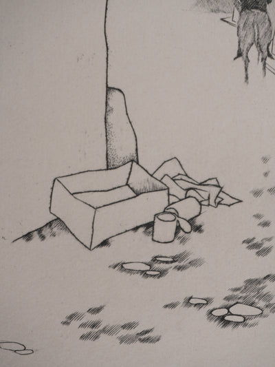 Enrique MARIN MUNOZ : Le départ, Gravure originale signée