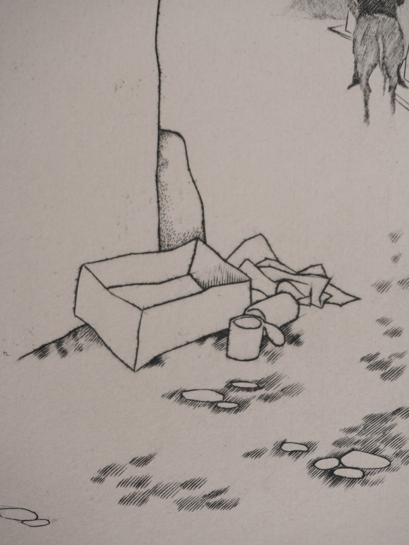 Enrique MARIN MUNOZ : Le départ, Gravure originale signée