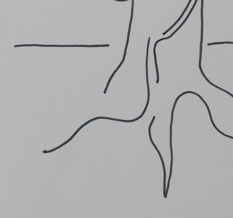 Jean LOIRET : Arbre enflammé, Dessin original signé