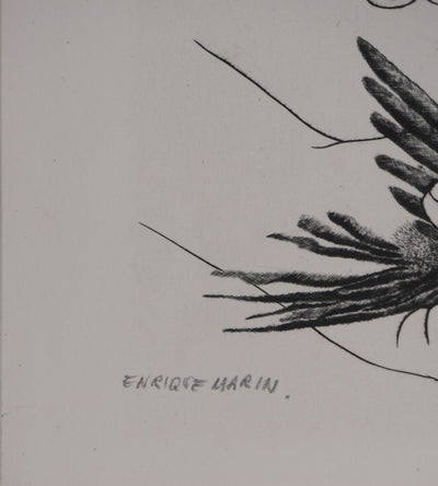 Enrique MARIN MUNOZ : L'oiseau, Gravure originale signée