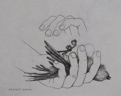 Enrique MARIN MUNOZ : L'oiseau (japon), Gravure originale signée