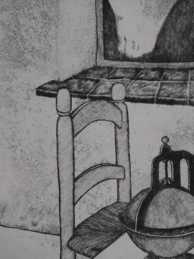 Enrique MARIN MUNOZ : Le souper (japon), Gravure originale signée