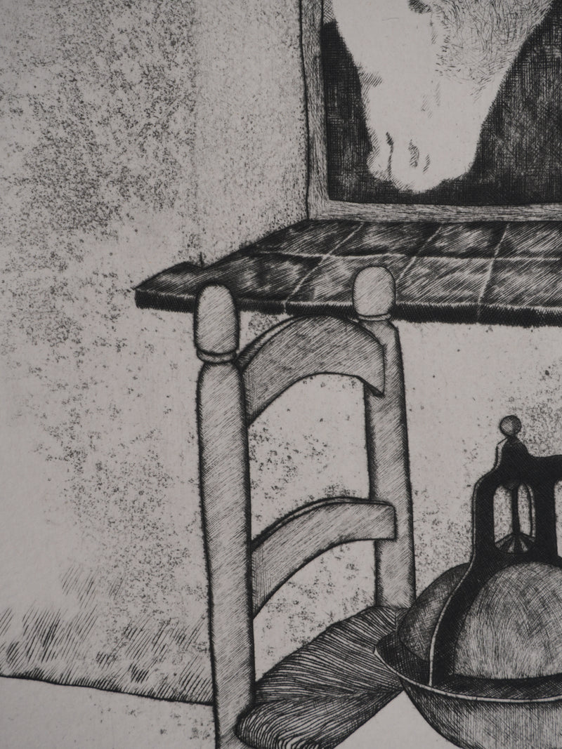 Enrique MARIN MUNOZ : Le souper, Gravure originale signée