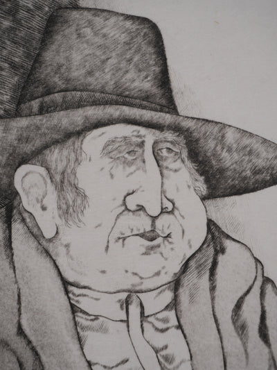 Enrique MARIN MUNOZ : L'attente, Gravure originale signée