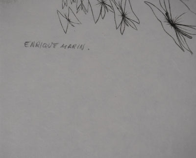 Enrique MARIN MUNOZ : Songe d'enfance, Gravure originale signée