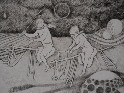 Enrique MARIN MUNOZ : Songe d'enfance, Gravure originale signée