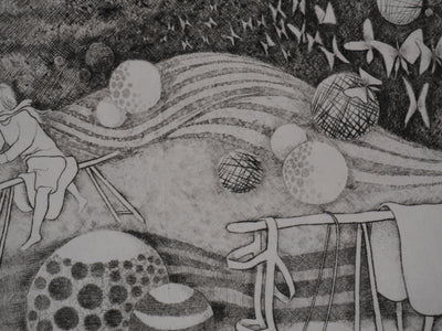 Enrique MARIN MUNOZ : Songe d'enfance, Gravure originale signée